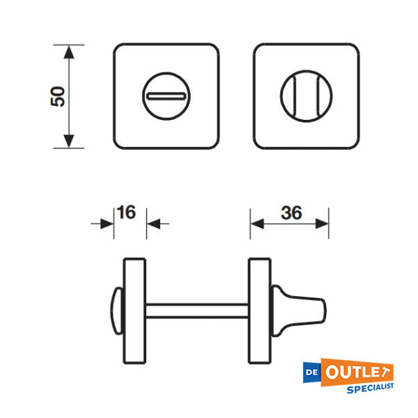 Valli and Valli Fusital K3029 R6 Door lock Chrome - Satin