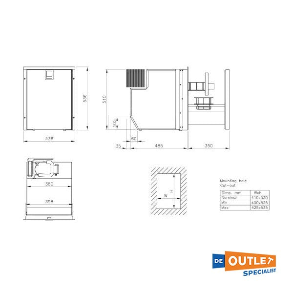 Iżoterm dr49 49l built -in compressor fridge 12 / 24v fidda