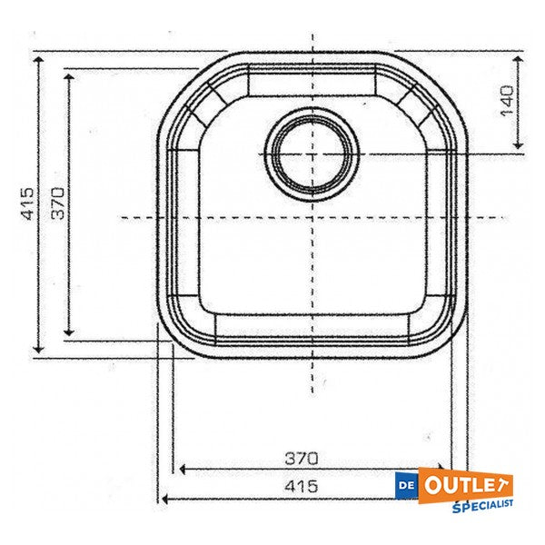 Reginox Denver RVS spoelbak opbouw 415 x 415 mm - B09C1LLU06GDS