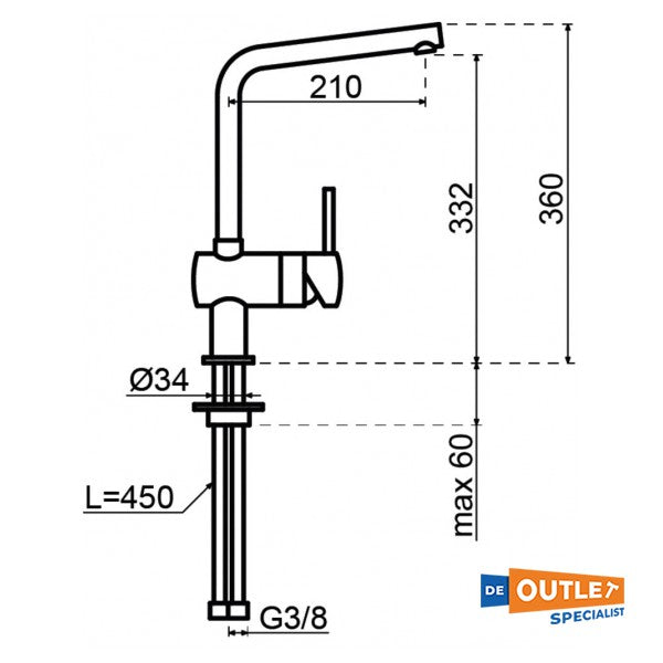 Grohe Minta 1-hendel keukenmengkraan chroom - 31375000
