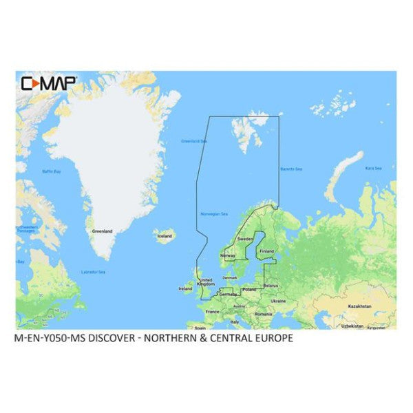 C-Map havkort over Central- og Nordeuropa - EN-Y050 MAX-N+