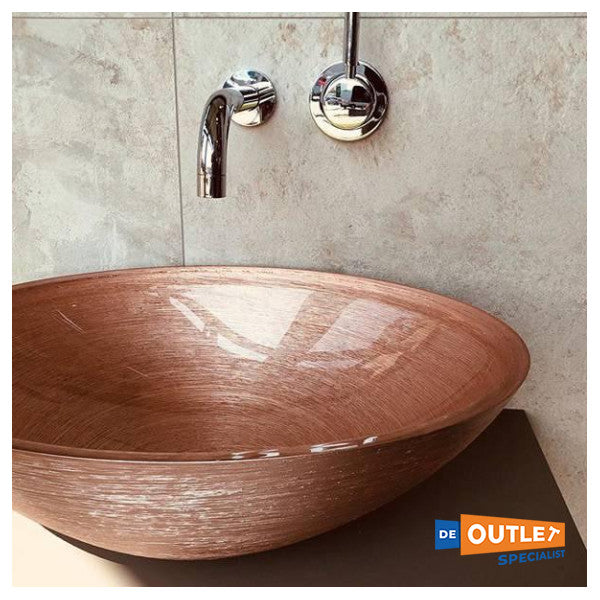 Disinn tal-Ħġieġ Ø 40 cm Washbasin Bronż tal-Ħġieġ