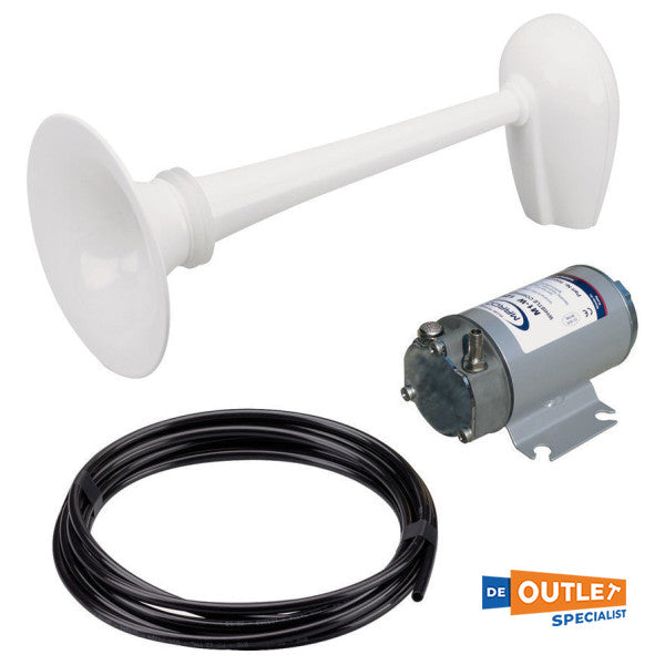 Marco PW2-BB πνευματική κόρνα με συμπιεστή 12V λευκό 12/20 μέτρα
