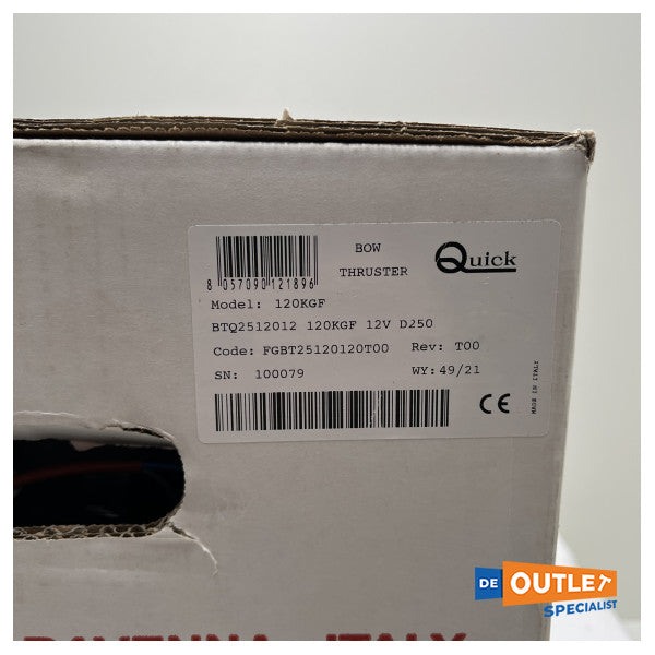 Dziobowy ster strumieniowy Quick BTQ 250 mm | 120 KGF | 12V - FGBT25140240T00