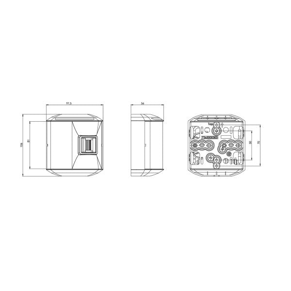 Кормовий світлодіодний навігаційний ліхтар Aqua Signal серії 44 чорний 12/24В - 3652001000