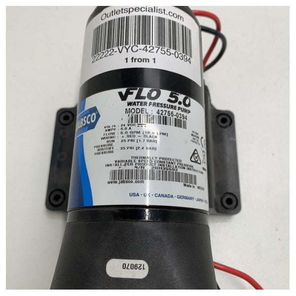 Використана гідрофорна помпа для питної води Jabsco 42755-0394 VFlo 24В 19л/хв