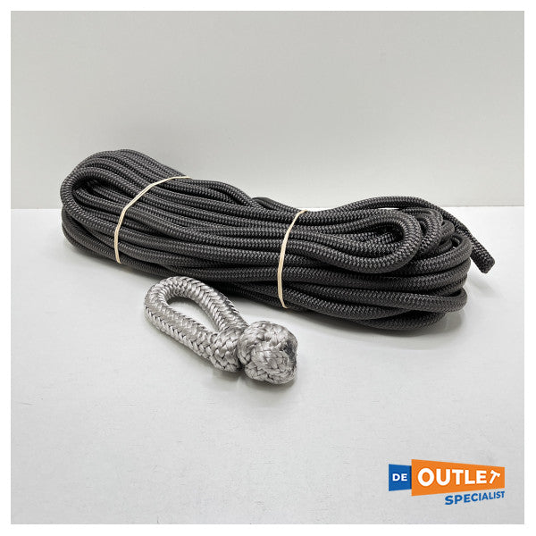 Lancelin dyneema lijn 14 mm antraciet lengte 24 m