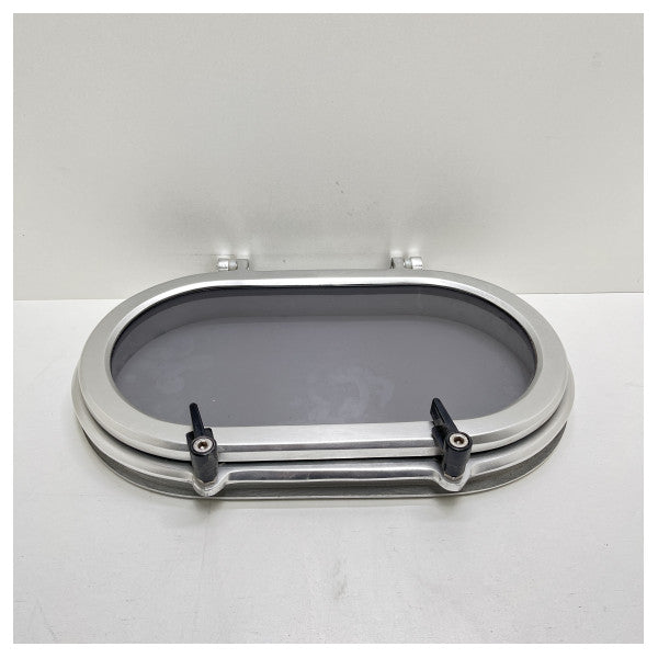 SBM 45578 vigia oval em alumínio com abertura 395 x 220 mm