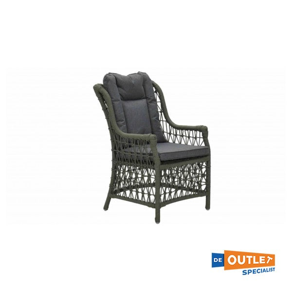 Garden Impressions Excellence dining tuinstoel rope groen met kussens