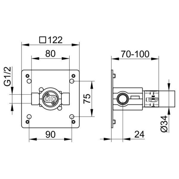 Комплект для встановлення одноважільного змішувача Keuco 59916 000075