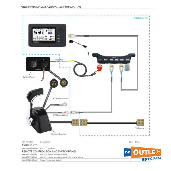 Панель запуску/зупинки двигуна Yamaha 6X6-82570-34-00 з електроприводом