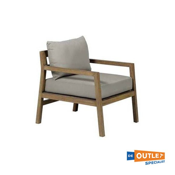 Garden Impressions Marfa loungestoel teak bruin met kussens