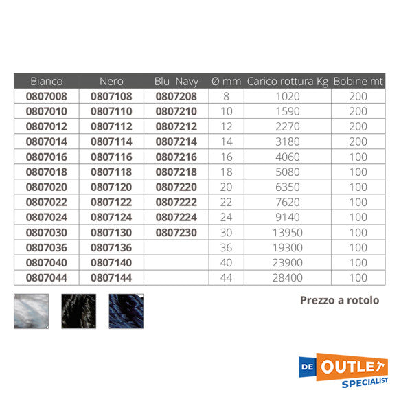 Roll Armare Black Beat Ten 40 mm - 100 mètres - 0807140