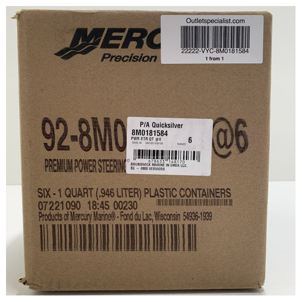 Mercury 6x 1L Power Steering Fluid - 8M0181584