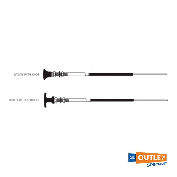 Cabo universal de paragem do motor Teleflex 7,62 metros com pega