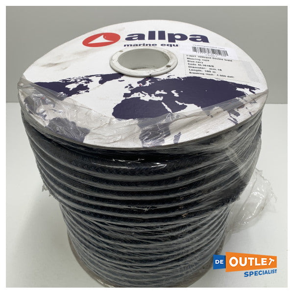 Roll allpa double braided Landvast 18 mm - 100 m Blue Navy