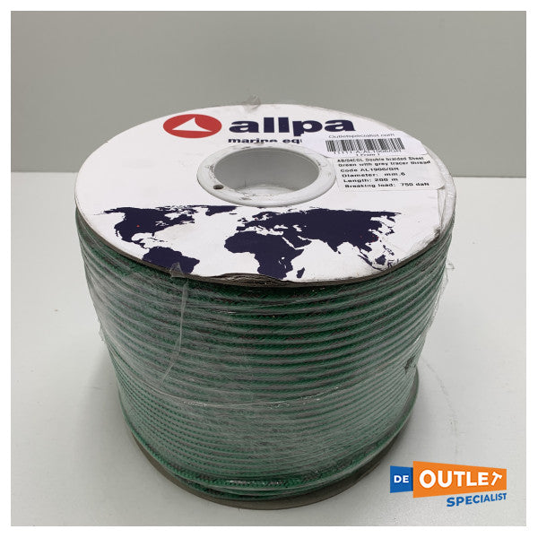 Roll Allpa Allcord Double braided line 6 mm Green 200 M - AL1906/GR