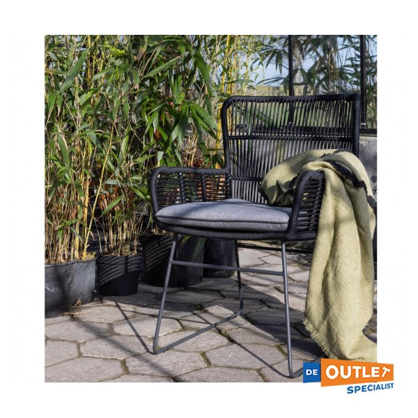 Exotan Grace spisebordsstol antracit med reb