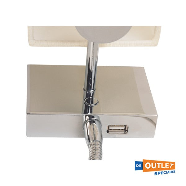 Prebit Cora Lynn chrome lamp met USB lader