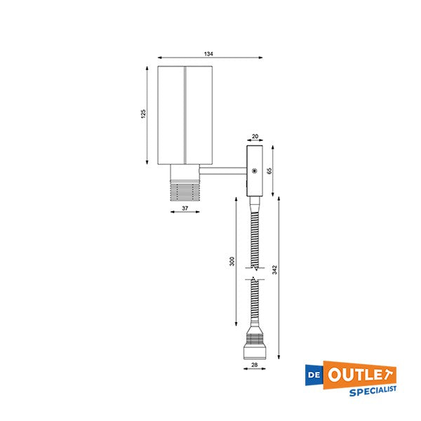 Prebit Cora Lynn chrome lamp met USB lader