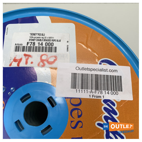 リール トレム シドニー・ダブル編みライン ポリエステル 14mm ブルー 80m