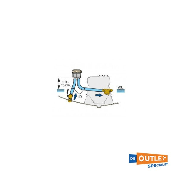 Filtro de água de arrefecimento Vetus tipo FTR1320, G 2 para ligação de mangueira de 50 mm