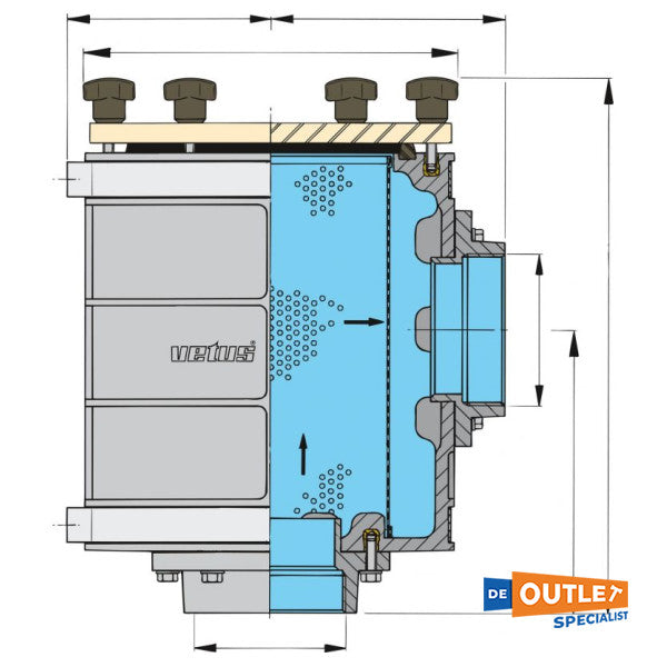Vetus Type 1900 makean veden siivilä G2 1-2 tuumaa - FTR190063 - FTR190063