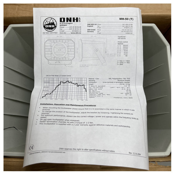 DNH Głośnik tubowy MH-50T 8 Ohm 120 dB SPL - 464001