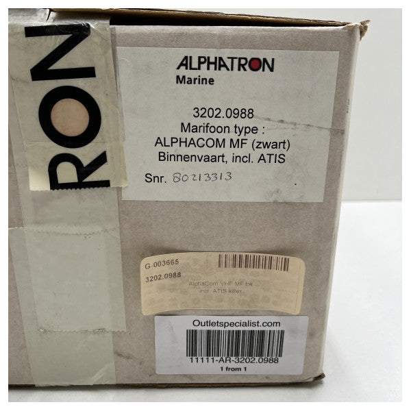 Alphatron AlphaCom RT20488V VHF MF sort - 3202.0988