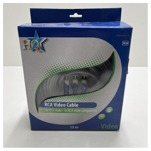 Cabo HQ RCA triplo-macho - macho 15 metros - HQSV-320-15