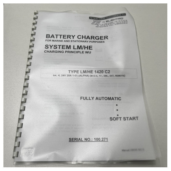 Carregador de baterias FN Elektro 24V 20A LM1/HE1420