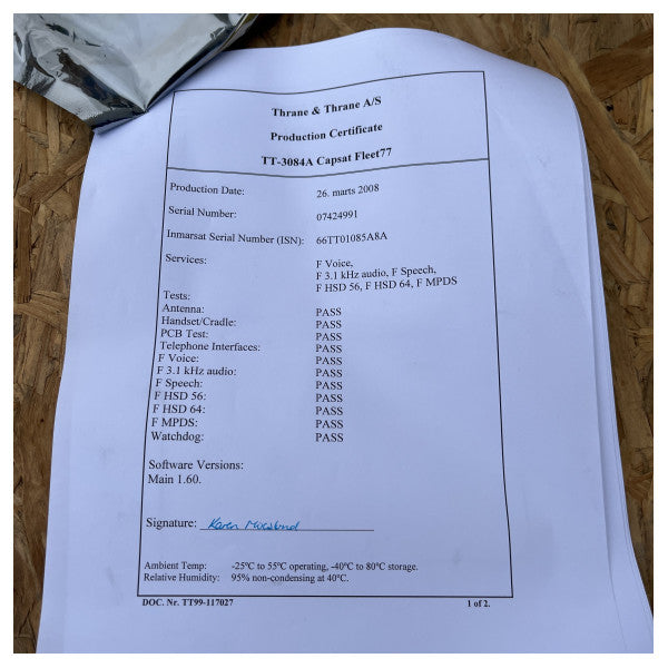 Sailor Fleet 77 Satellite Communication System - TT -3038C