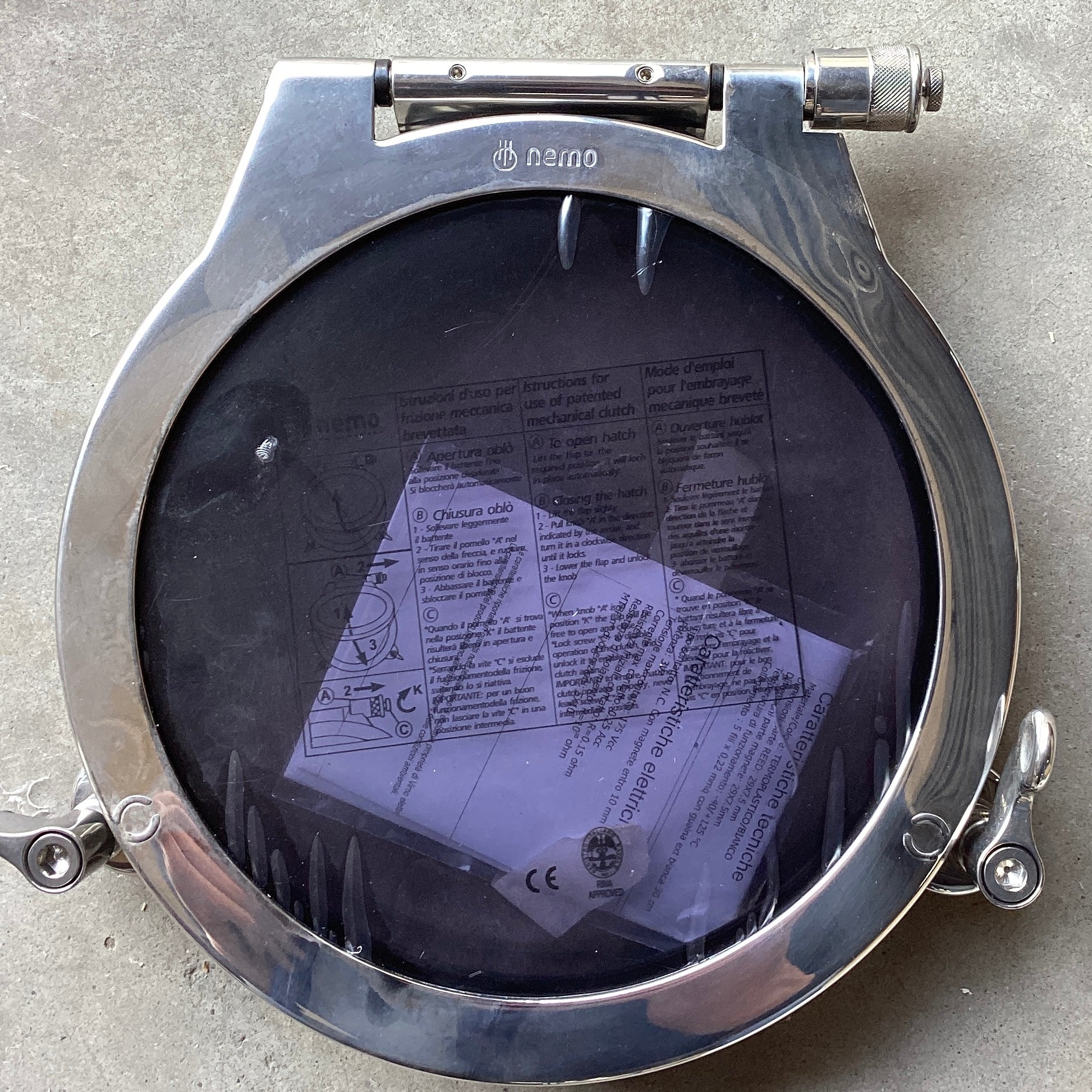 Отварящ се люк / илюминатор от неръждаема стомана Nemo 300 mm - 218.850/70