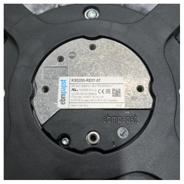EBM Papst Moteur Room Ventilator 230V - K3G250RE0707