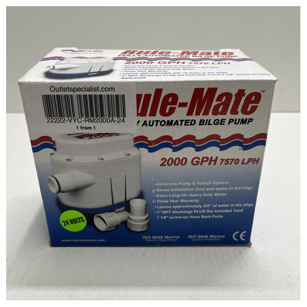 Rule RM2000A-24 pompa di sentina automatica da 2000 galloni 24V