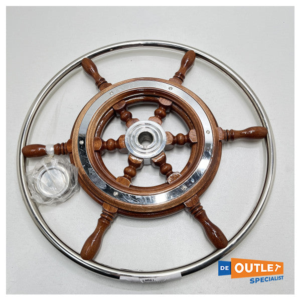 Volante Allpa in acciaio inox T3/45 mogano 45 cm