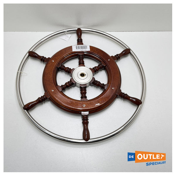 Volante Allpa in acciaio inox Tipo 3 | 60 cm in mogano