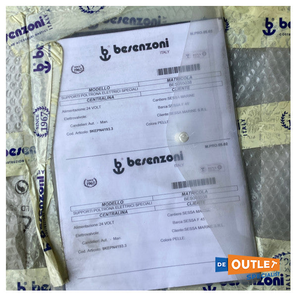 Besenzoni S494 αλουμινίου ηλεκτρικό κάθισμα στήριξης ρυθμιζόμενο διπλό 24V