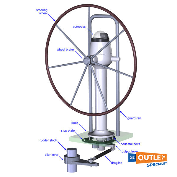Solimar seilbåt ratthjul pedéhvit