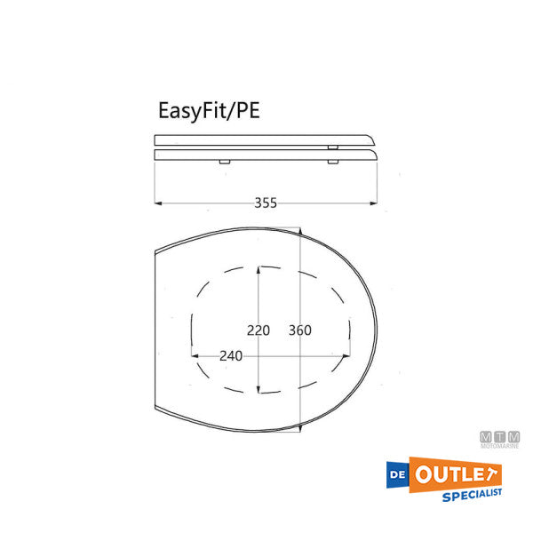 Tecma T-781TBFR Saninautico | Сидіння для унітазу компас + кришка