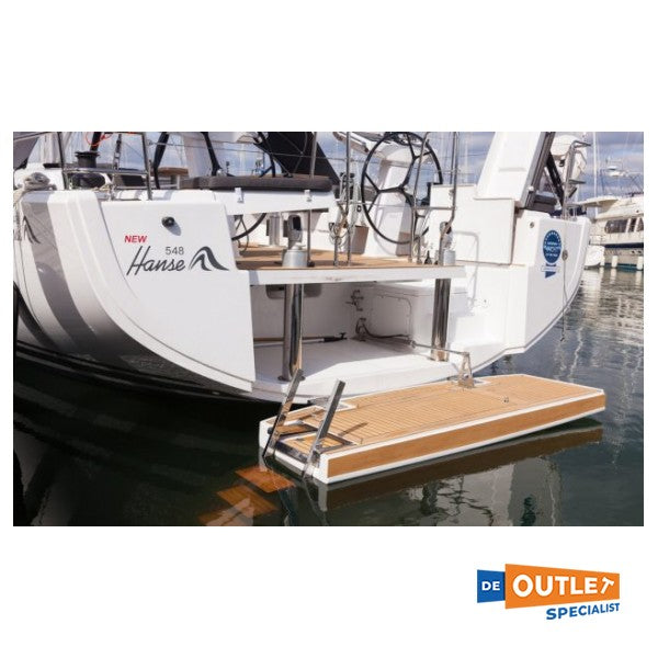 Стълба за плуване от неръждаема стомана, сгъваема, 4 стъпала, сребърна