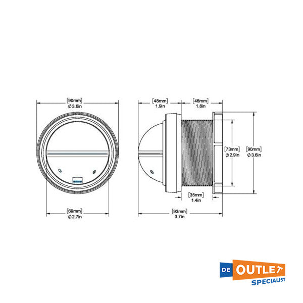 Ritchie V-57-W built-in shot compass abjad
