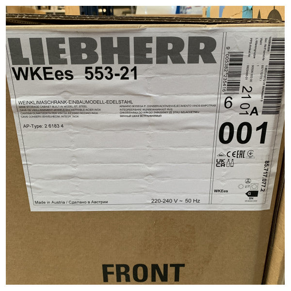 Liebherr WKEES 553-21 خزانة نبيذ مدمجة تحتوي على 18 زجاجة نبيذ مدمجة 230 فولت