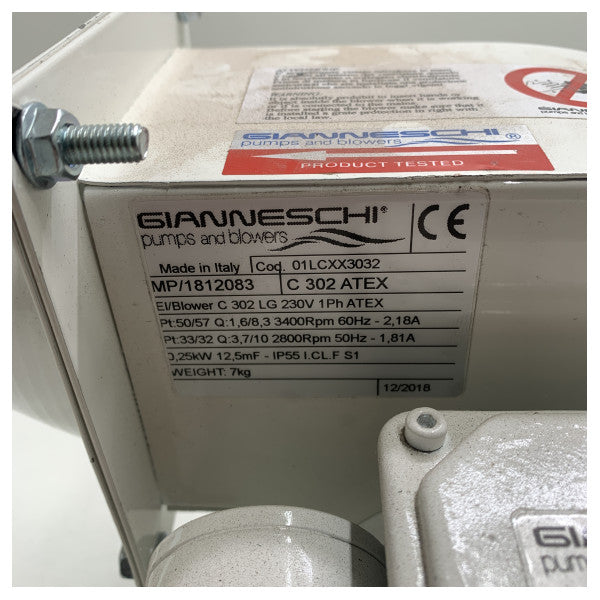 Gianneschi C302 Atex Centrifug Blower 230V - 01LCXX3032