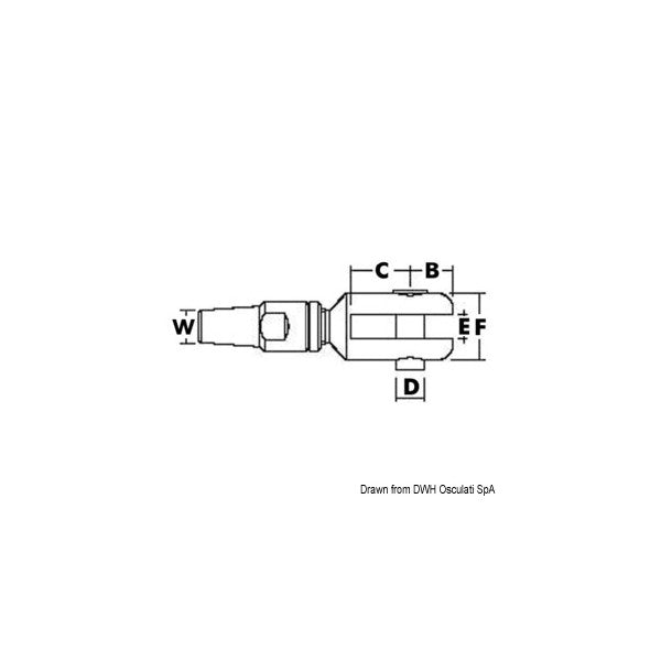 Marine Grade 12mm Fork Terminal - Corrosion Resistant Stainless Steel Connector for Marine Applications