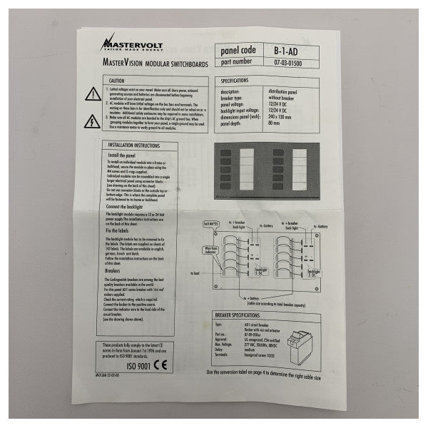 Mastervolt master vision modular switchboard 10 function - 07-03-01500