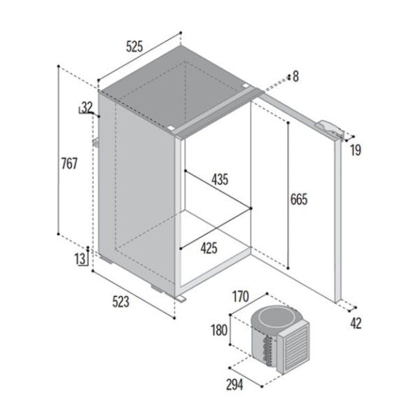 Vitrifrigo C130 130L frigorífico com compressor 12/24V preto