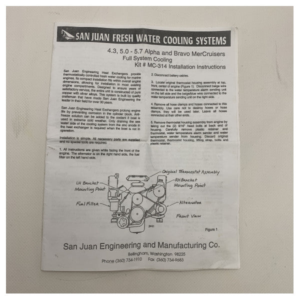 Scambiatore di calore per acqua di mare Martec per motori entrobordo Mercruiser V6 e V8 - MC-314
