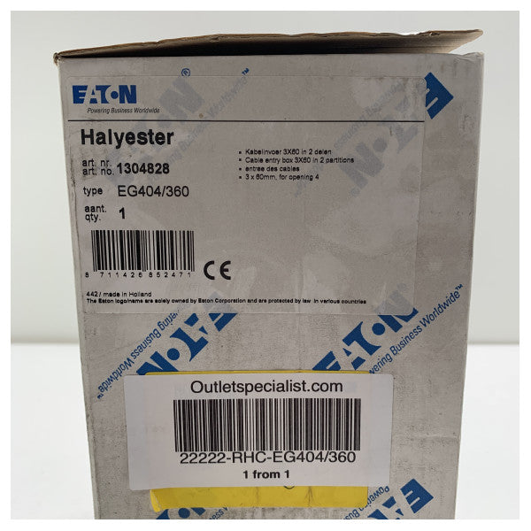 Entrada de cable de Eaton Holec 3 x 60 mm - Eg404/360