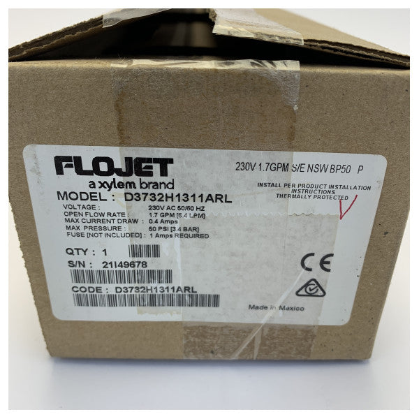 Pompe à diaphragme Flojet Duplex II 6,4 L/m - 60 PSI - D3732H1311ARL 